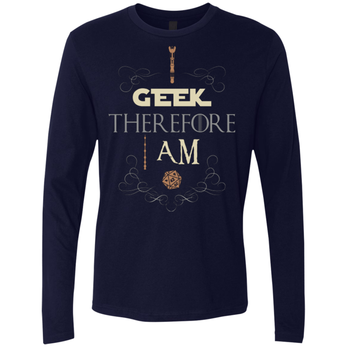 T-Shirts Midnight Navy / Small I GEEK (1) Men's Premium Long Sleeve