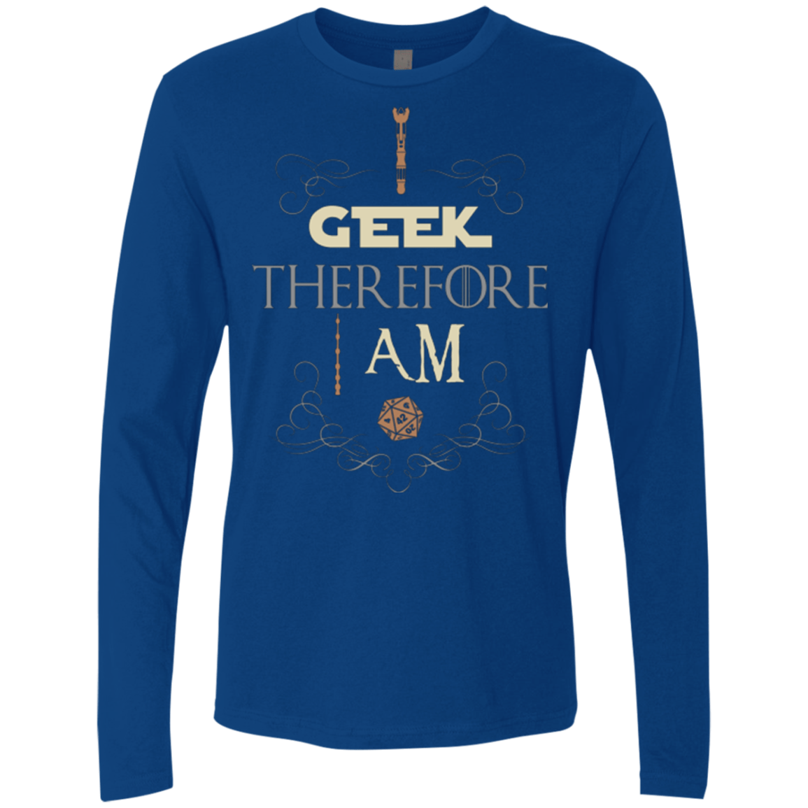 T-Shirts Royal / Small I GEEK (1) Men's Premium Long Sleeve