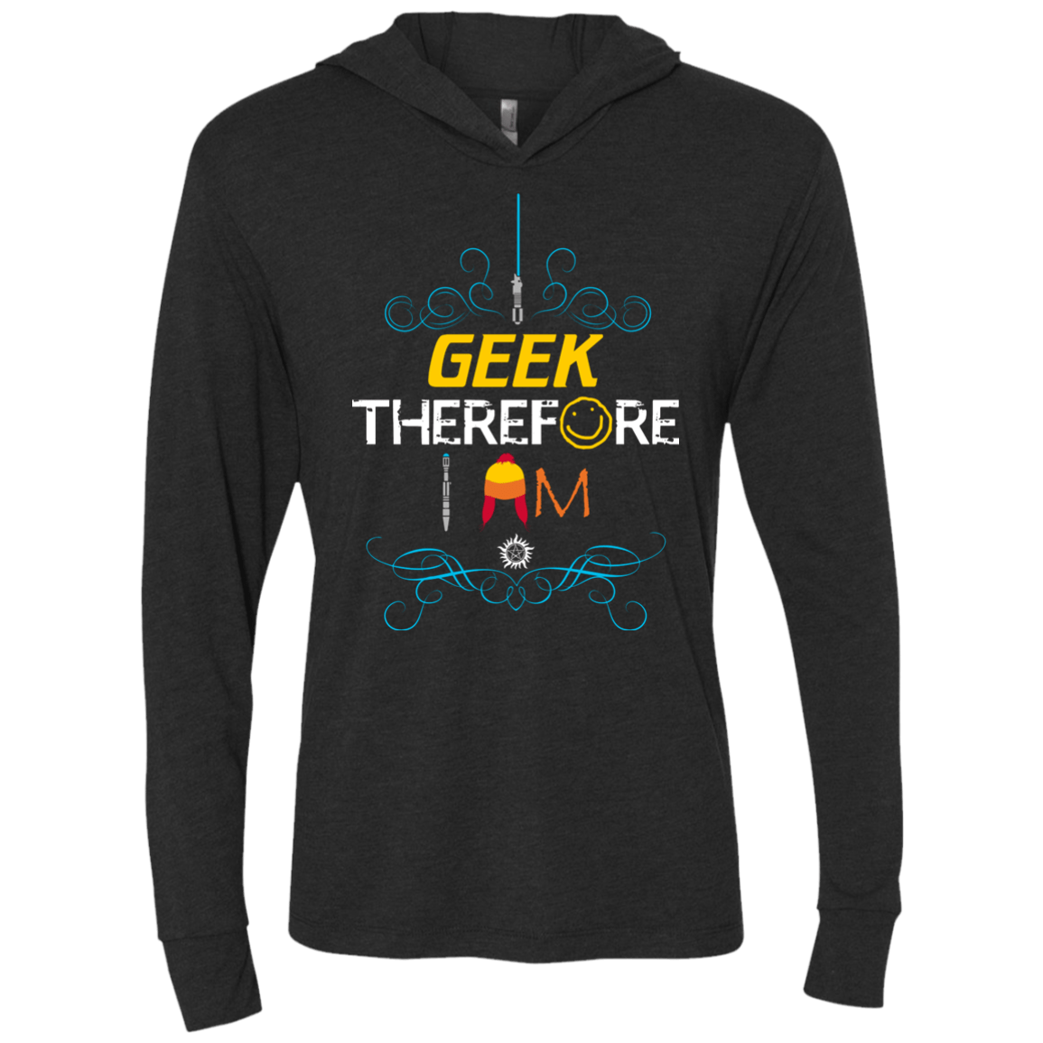 T-Shirts Vintage Black / X-Small I GEEK vol 2 Triblend Long Sleeve Hoodie Tee