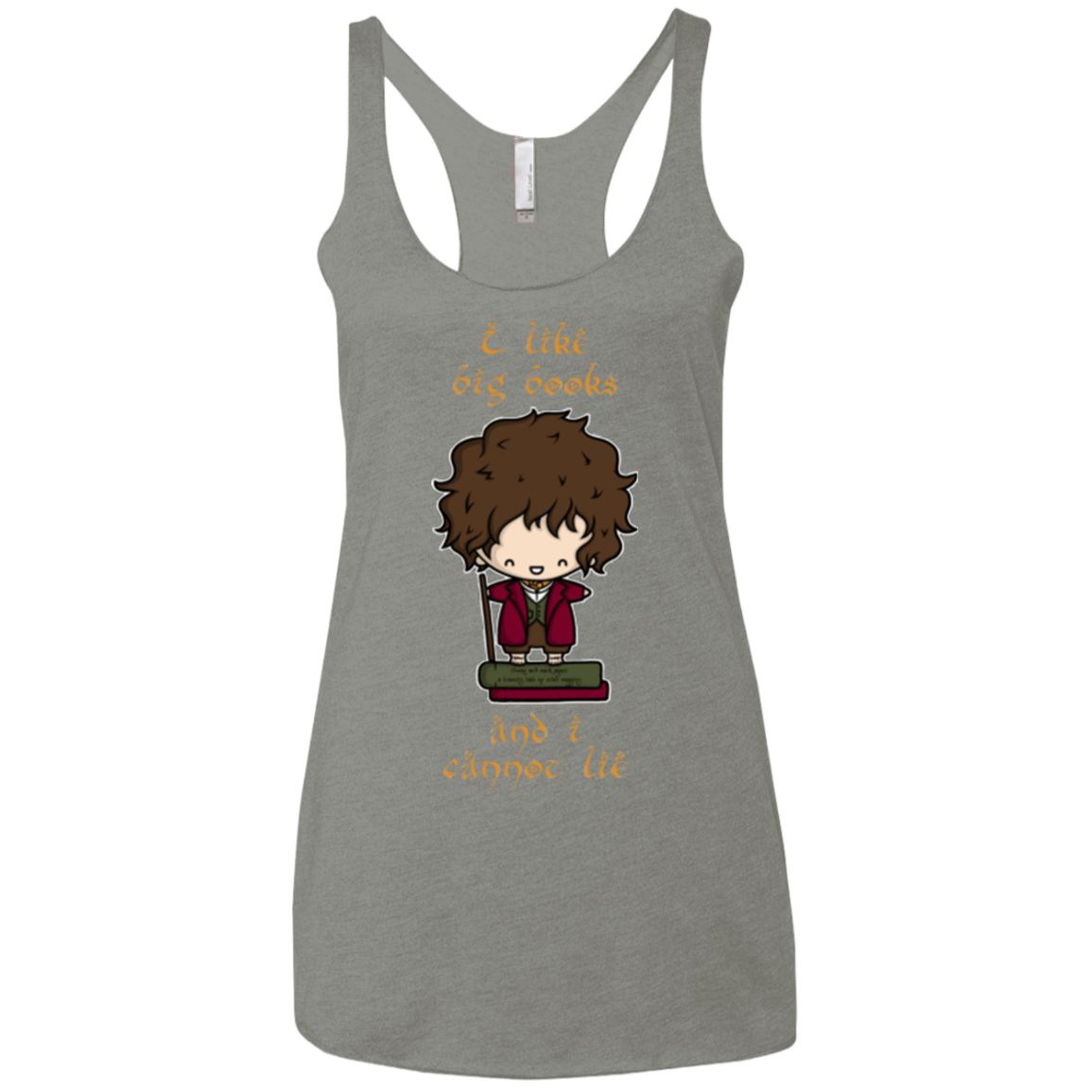 T-Shirts Venetian Grey / X-Small I Like Big Books Women's Triblend Racerback Tank