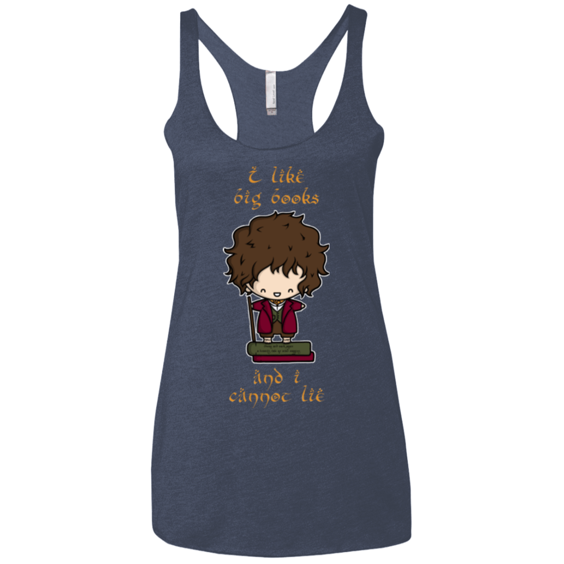 T-Shirts Vintage Navy / X-Small I Like Big Books Women's Triblend Racerback Tank