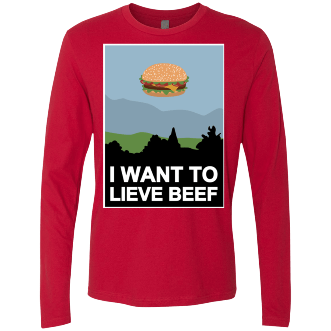 T-Shirts Red / Small I want to lieve beef Men's Premium Long Sleeve