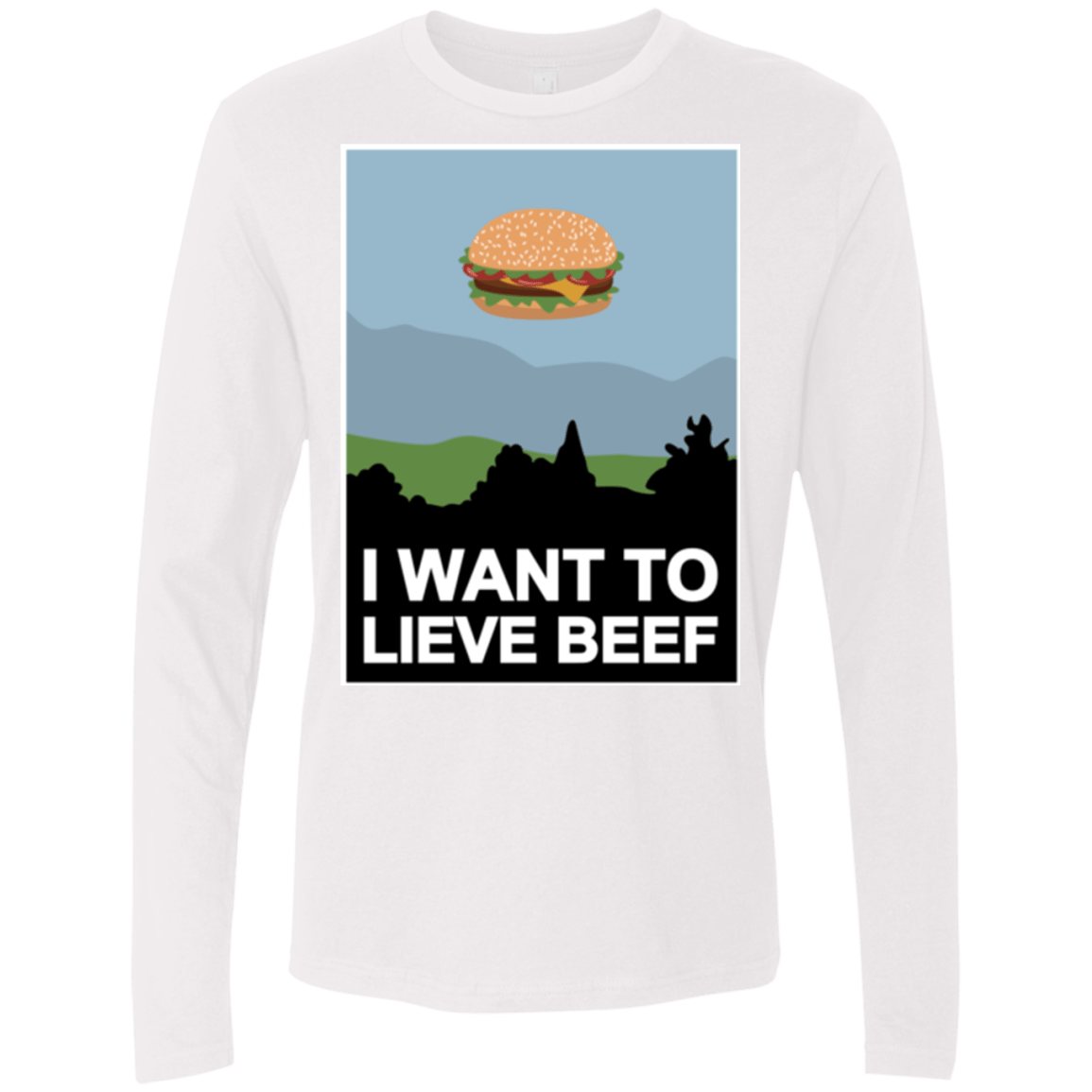 T-Shirts White / Small I want to lieve beef Men's Premium Long Sleeve