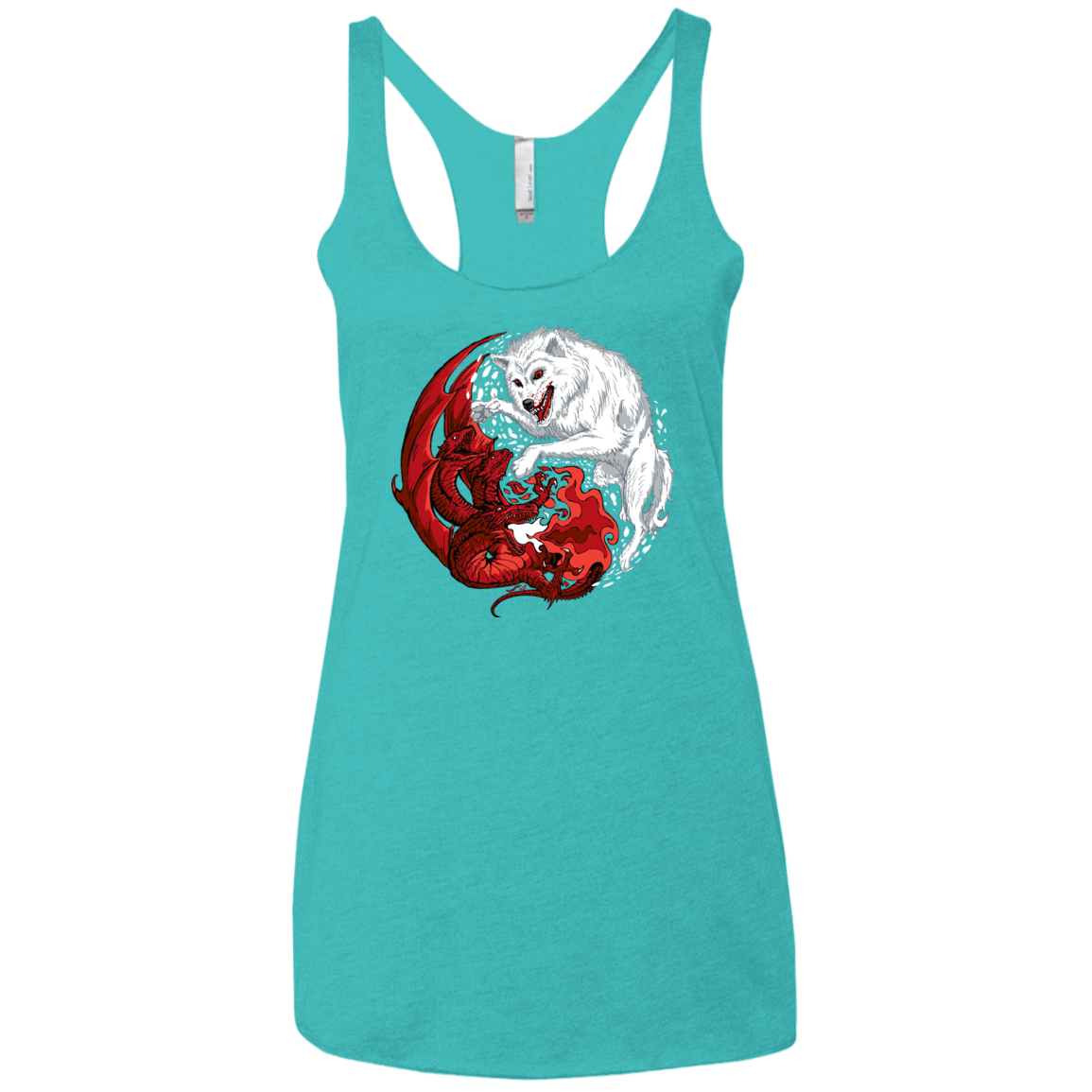 T-Shirts Tahiti Blue / X-Small Ice and Fire Women's Triblend Racerback Tank