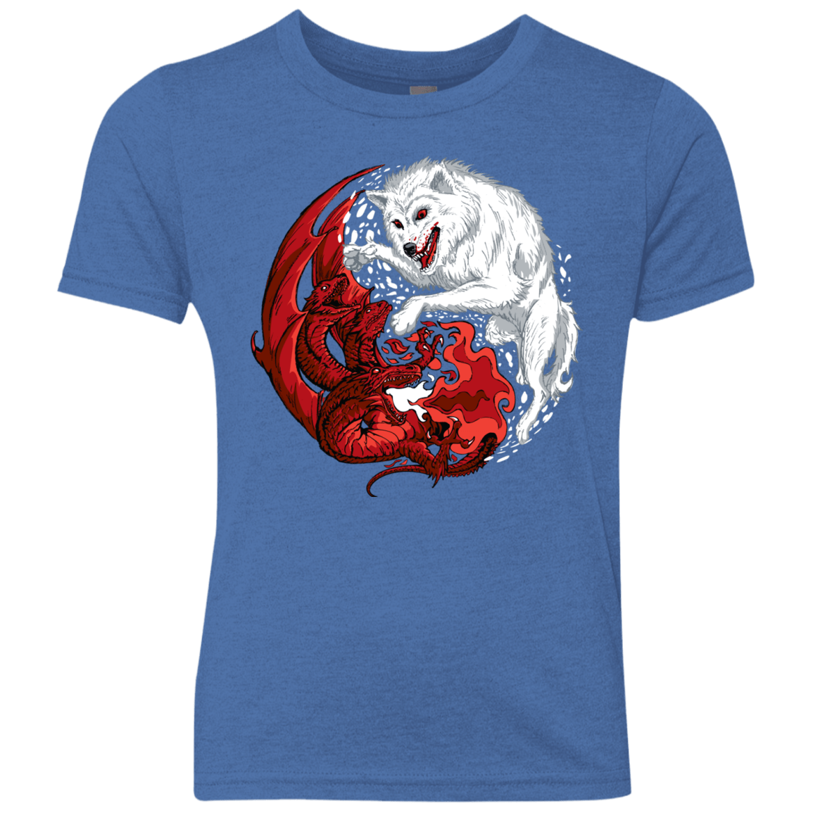 T-Shirts Vintage Royal / YXS Ice and Fire Youth Triblend T-Shirt