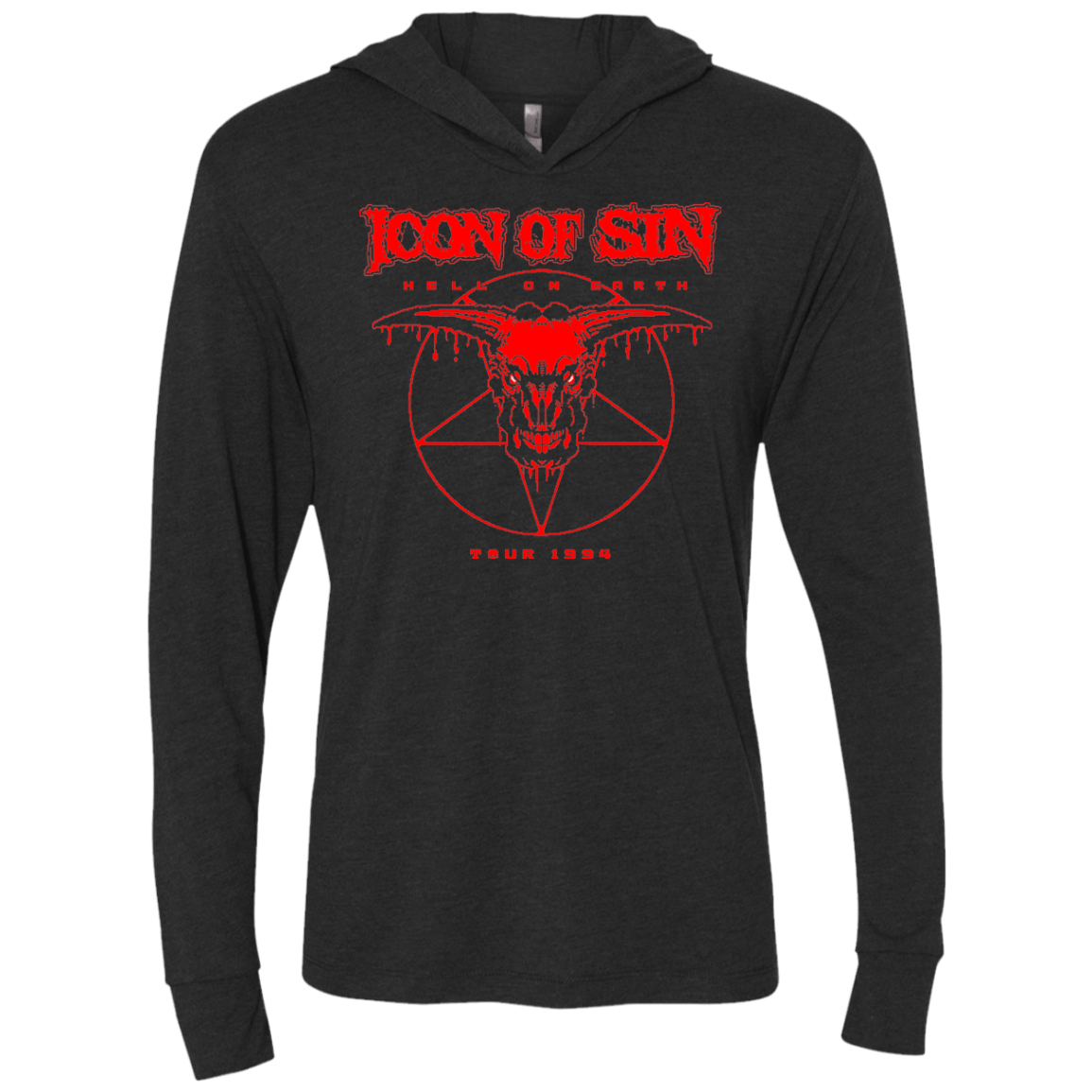 T-Shirts Vintage Black / X-Small Icon of Sin Triblend Long Sleeve Hoodie Tee