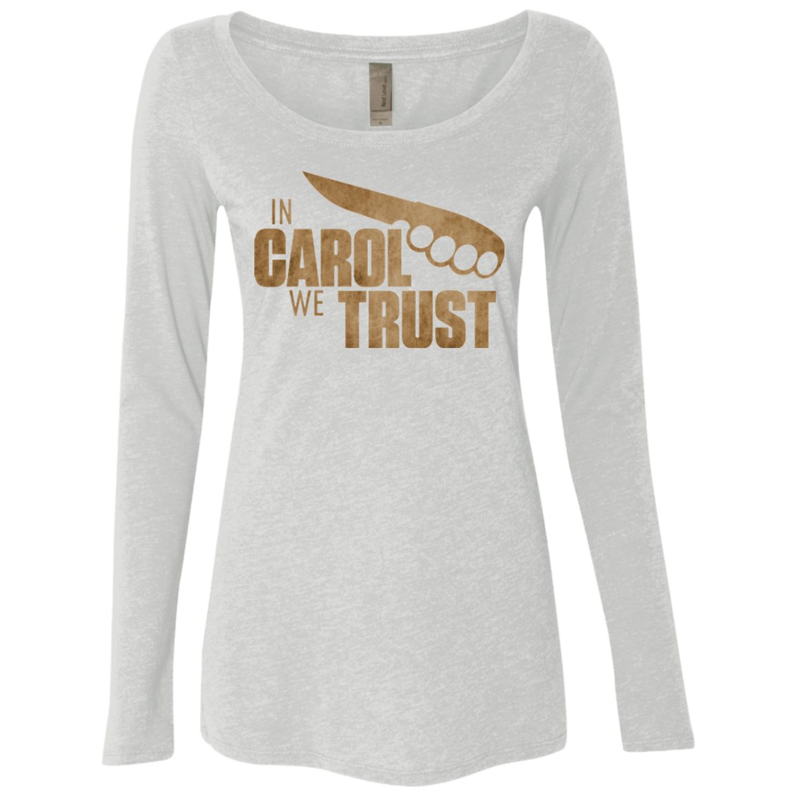 T-Shirts Heather White / Small In Carol We Trust Women's Triblend Long Sleeve Shirt