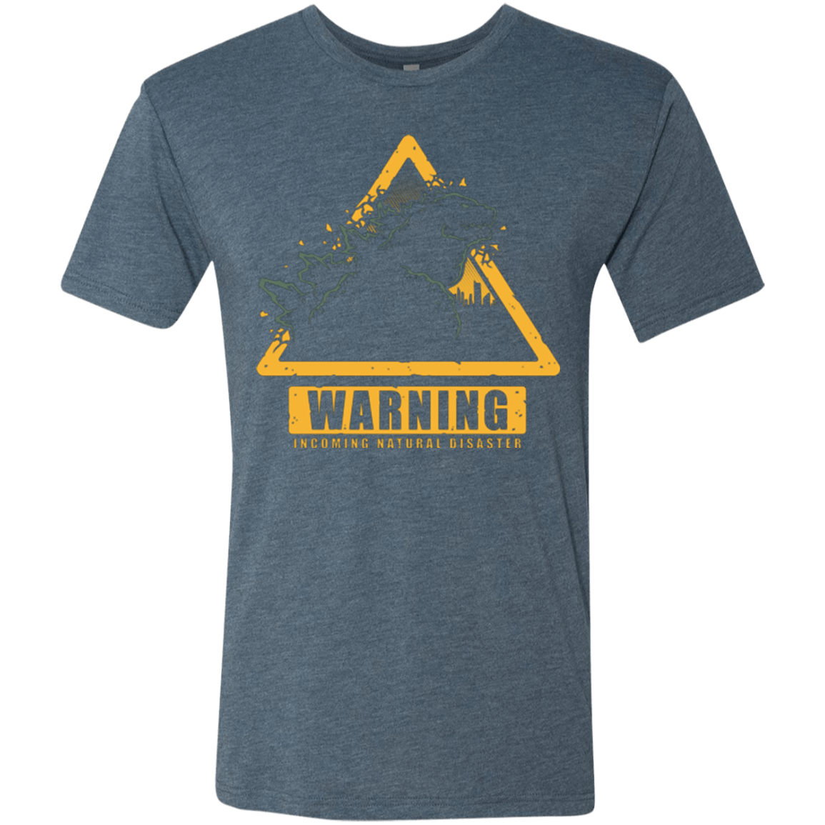 T-Shirts Indigo / Small Incoming Natural Disaster Men's Triblend T-Shirt