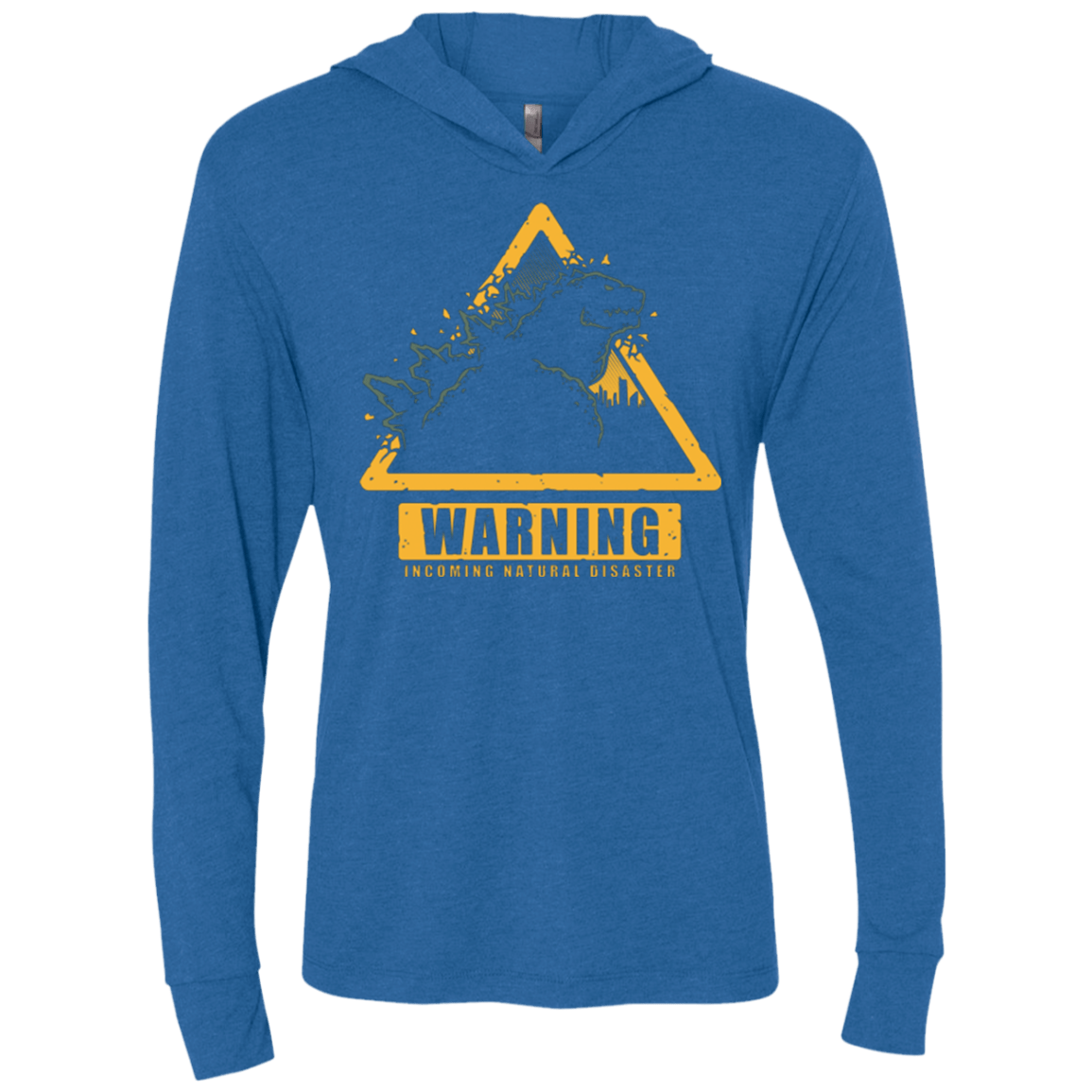 T-Shirts Vintage Royal / X-Small Incoming Natural Disaster Triblend Long Sleeve Hoodie Tee