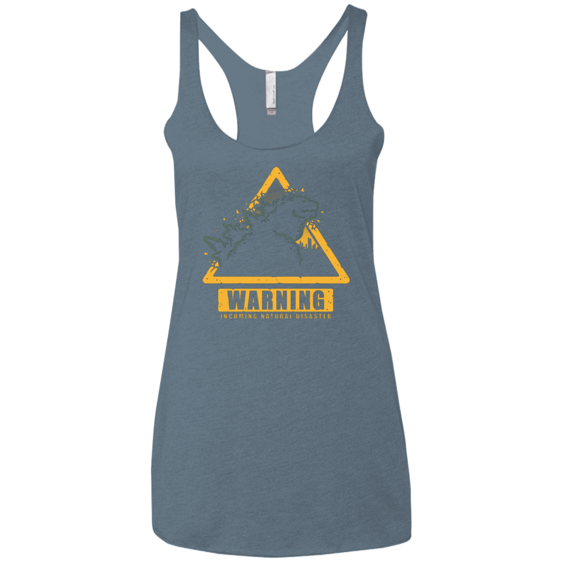 T-Shirts Indigo / X-Small Incoming Natural Disaster Women's Triblend Racerback Tank