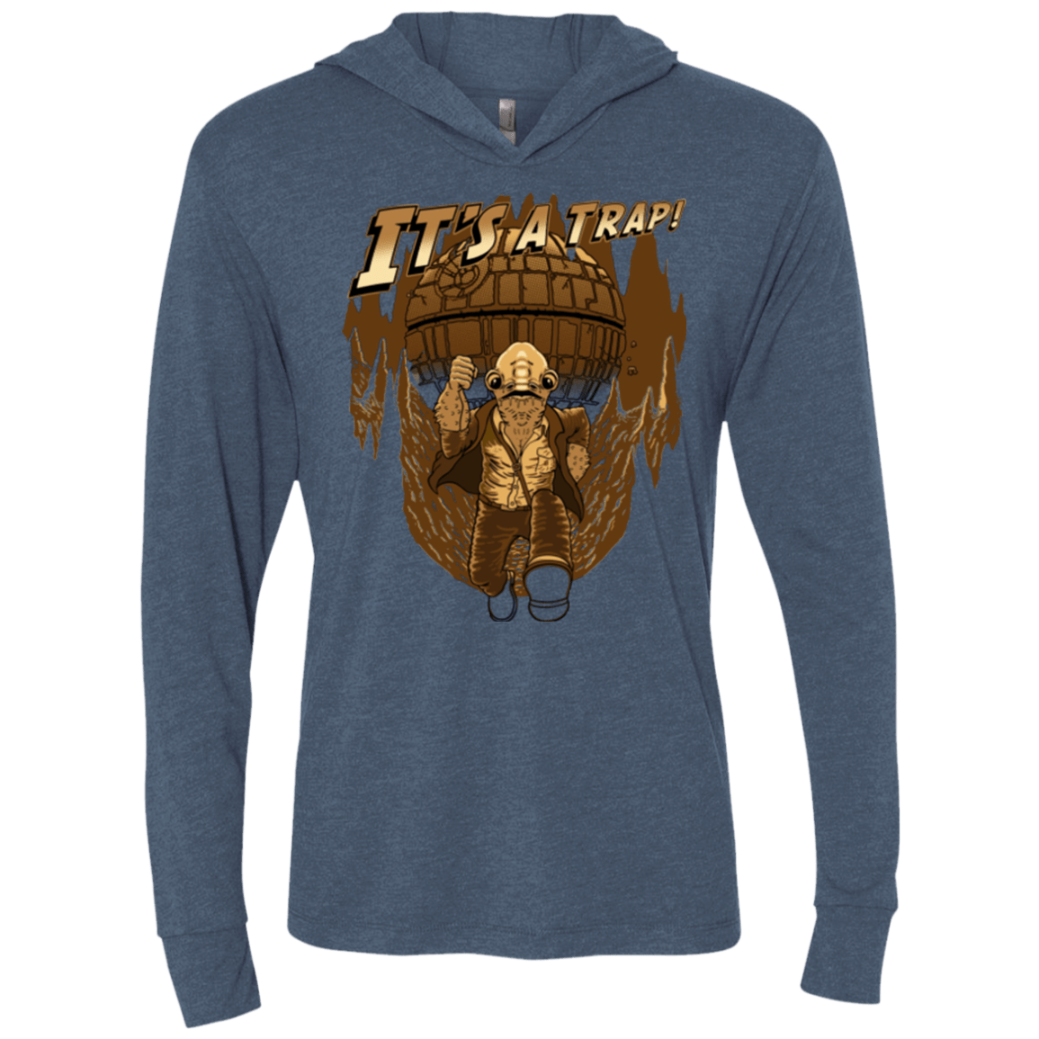 T-Shirts Indigo / X-Small It's a trap!! Triblend Long Sleeve Hoodie Tee