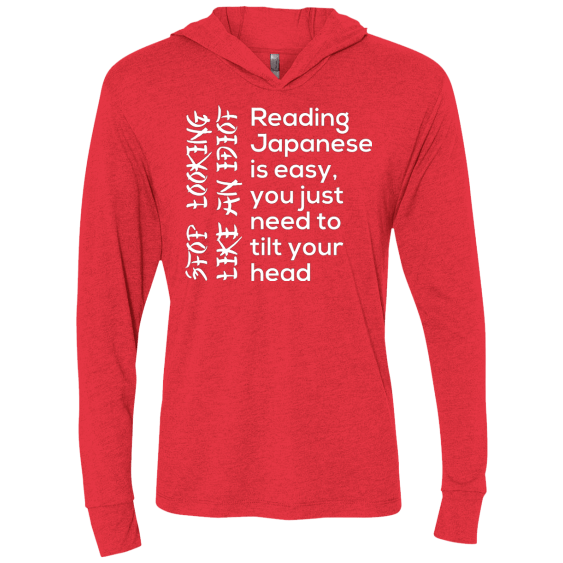 T-Shirts Vintage Red / X-Small Japanese Triblend Long Sleeve Hoodie Tee