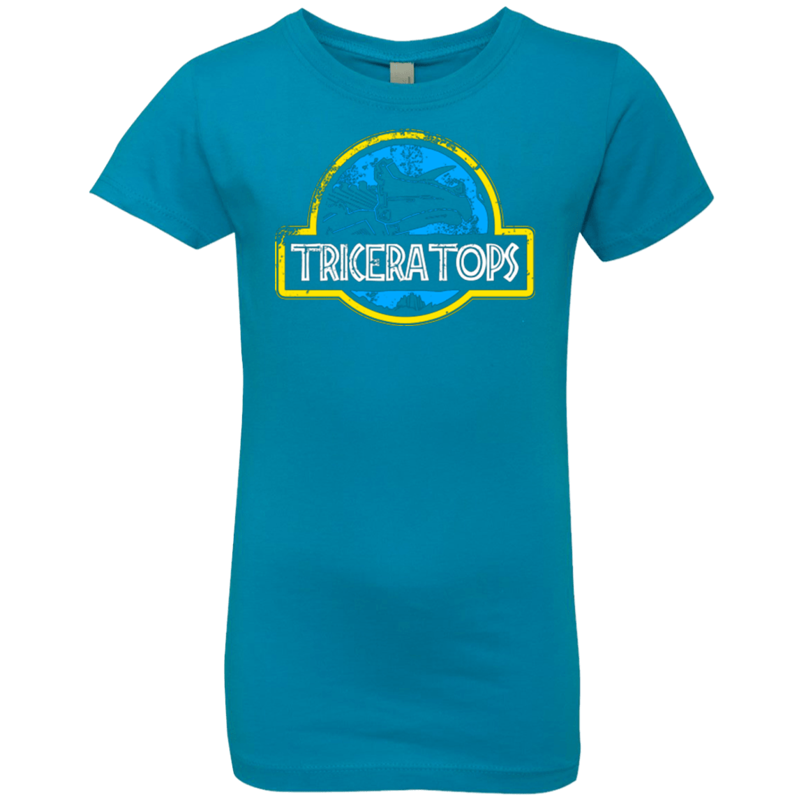 T-Shirts Turquoise / YXS Jurassic Power Blue Girls Premium T-Shirt