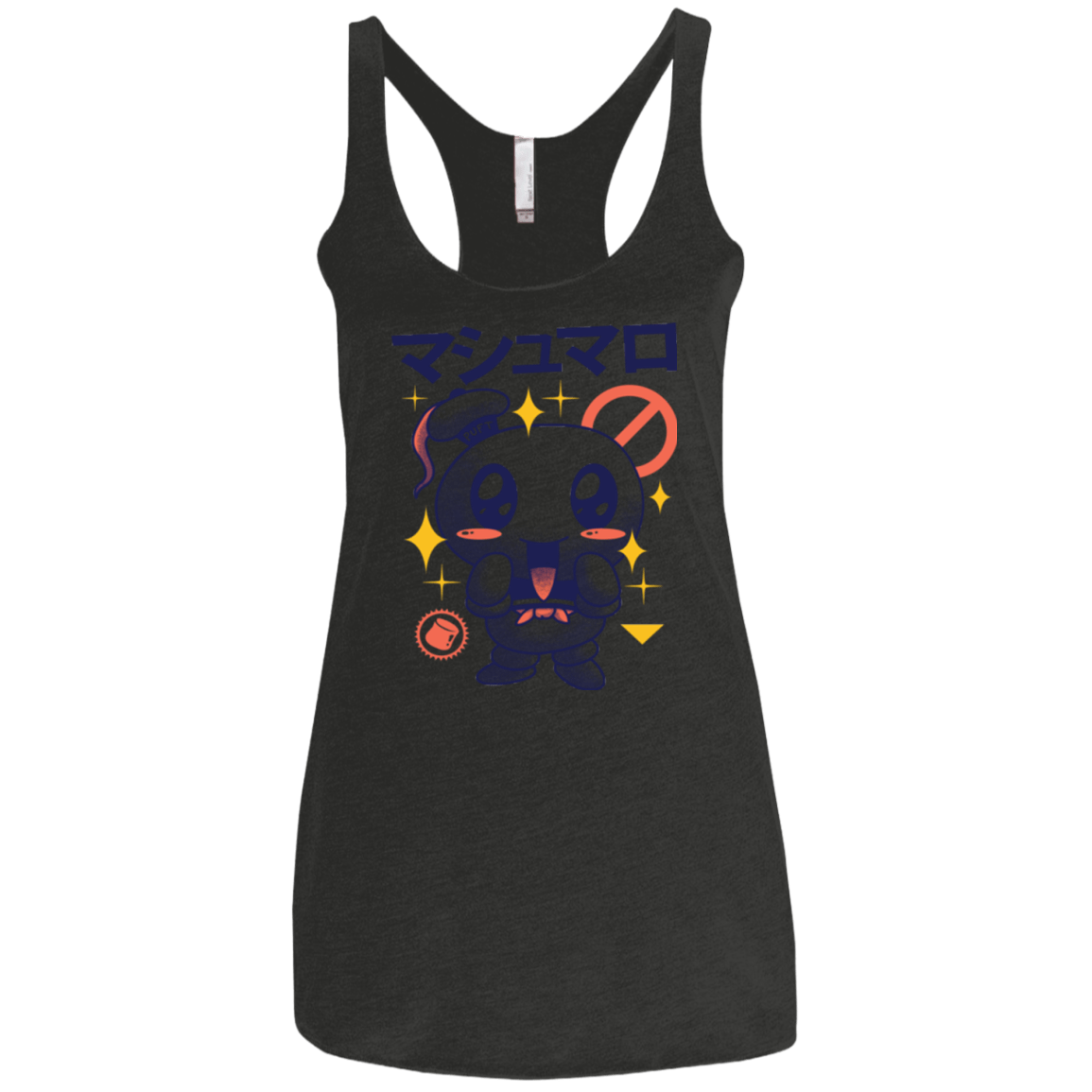 T-Shirts Vintage Black / X-Small Kawaii Marshmallow Women's Triblend Racerback Tank
