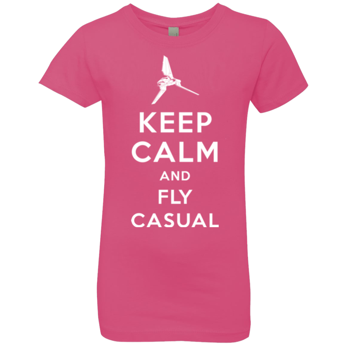 T-Shirts Hot Pink / YXS Keep Calm and Fly Casual Girls Premium T-Shirt