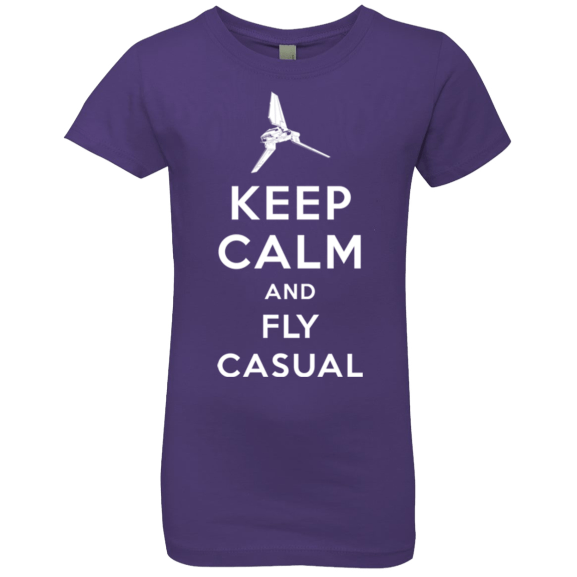 T-Shirts Purple Rush / YXS Keep Calm and Fly Casual Girls Premium T-Shirt