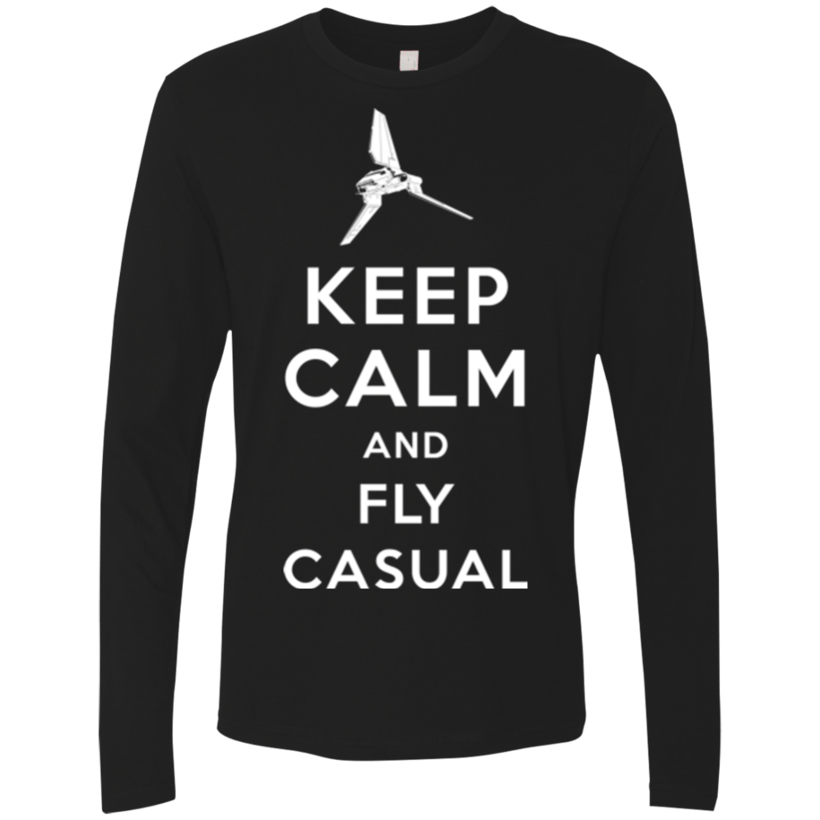 T-Shirts Black / Small Keep Calm and Fly Casual Men's Premium Long Sleeve