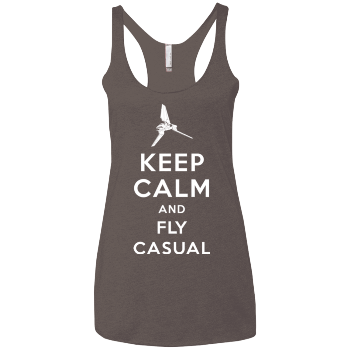 T-Shirts Macchiato / X-Small Keep Calm and Fly Casual Women's Triblend Racerback Tank