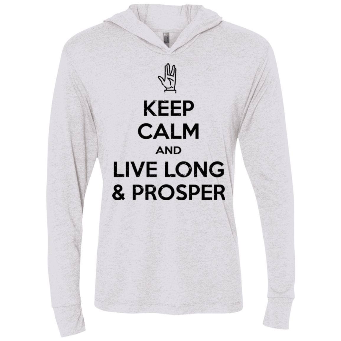 T-Shirts Heather White / X-Small Keep calm prosper Triblend Long Sleeve Hoodie Tee