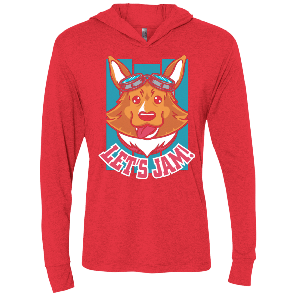 T-Shirts Vintage Red / X-Small Lets Jam (2) Triblend Long Sleeve Hoodie Tee