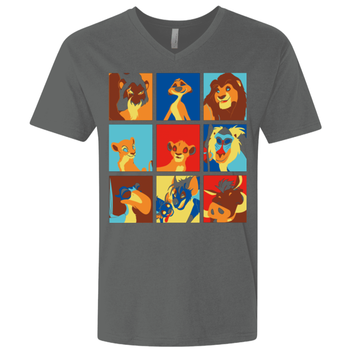 T-Shirts Heavy Metal / X-Small Lion Pop Men's Premium V-Neck