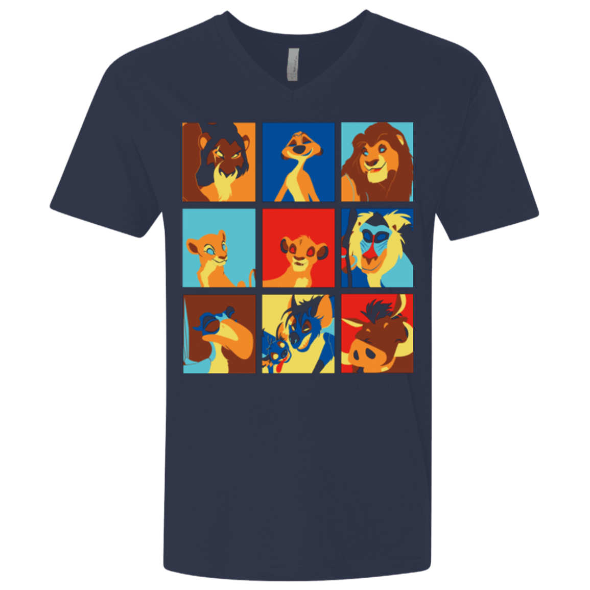 T-Shirts Midnight Navy / X-Small Lion Pop Men's Premium V-Neck