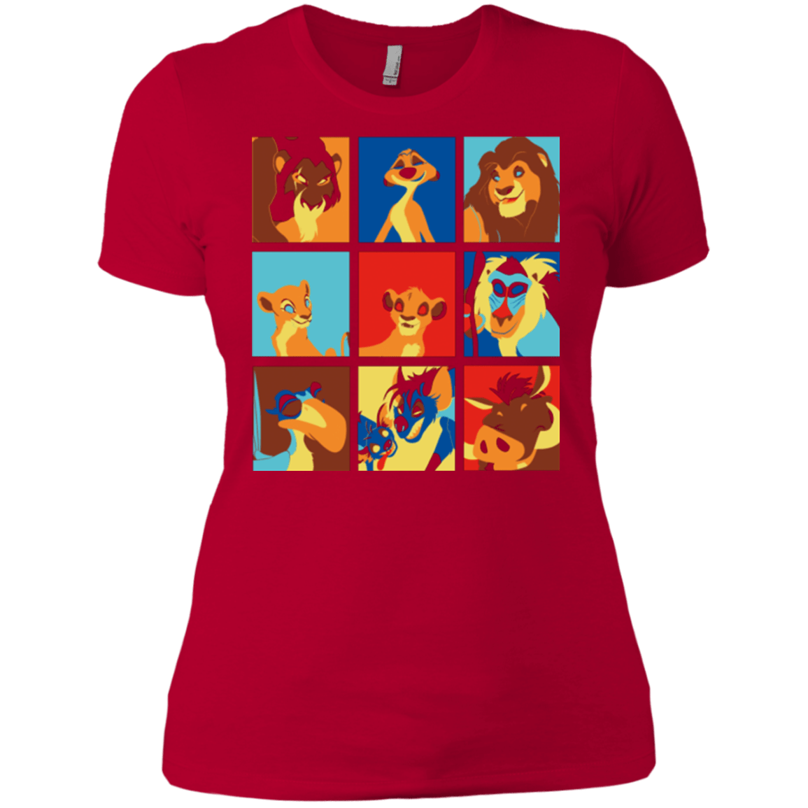 T-Shirts Red / X-Small Lion Pop Women's Premium T-Shirt