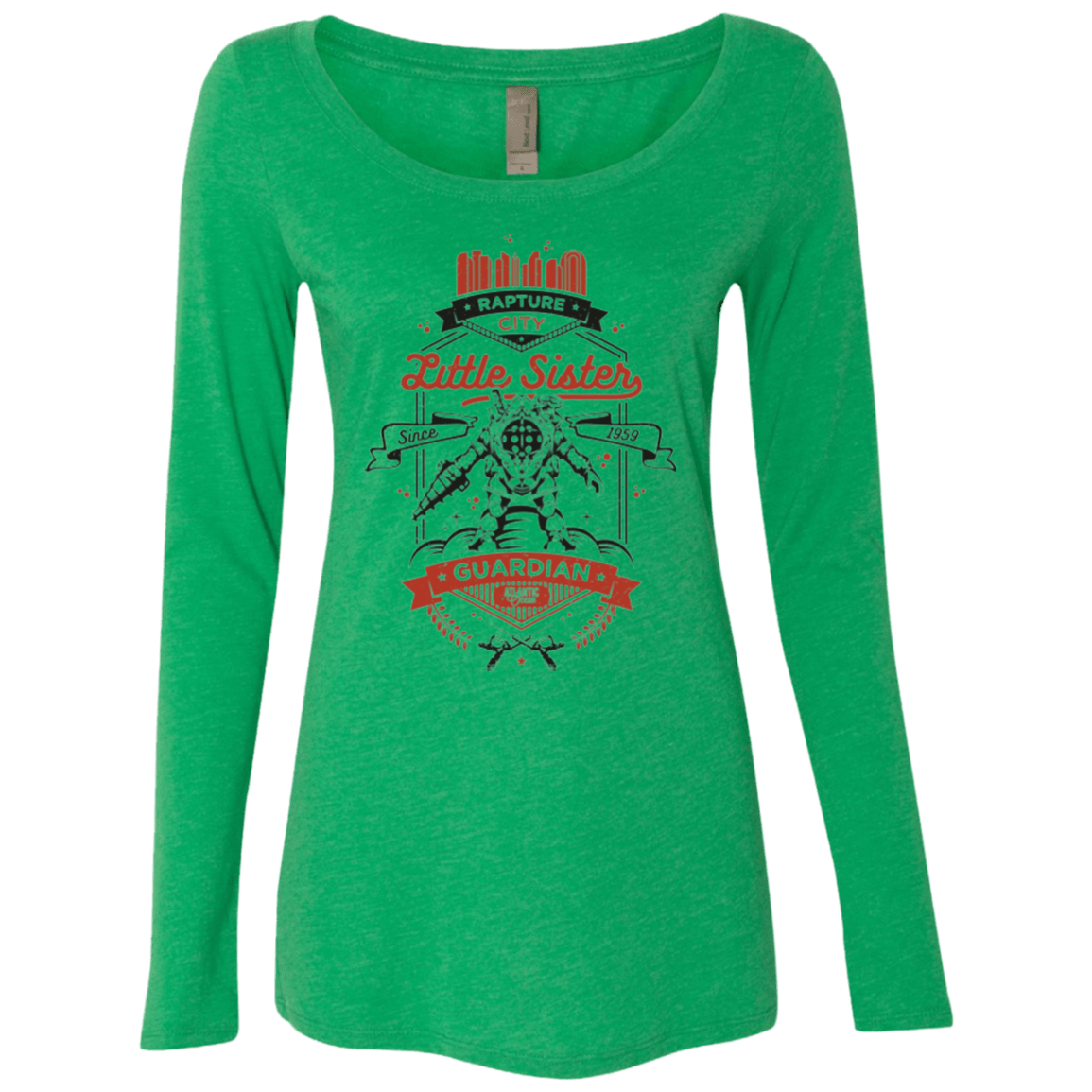 T-Shirts Envy / Small Little Sister Protector V2 Women's Triblend Long Sleeve Shirt
