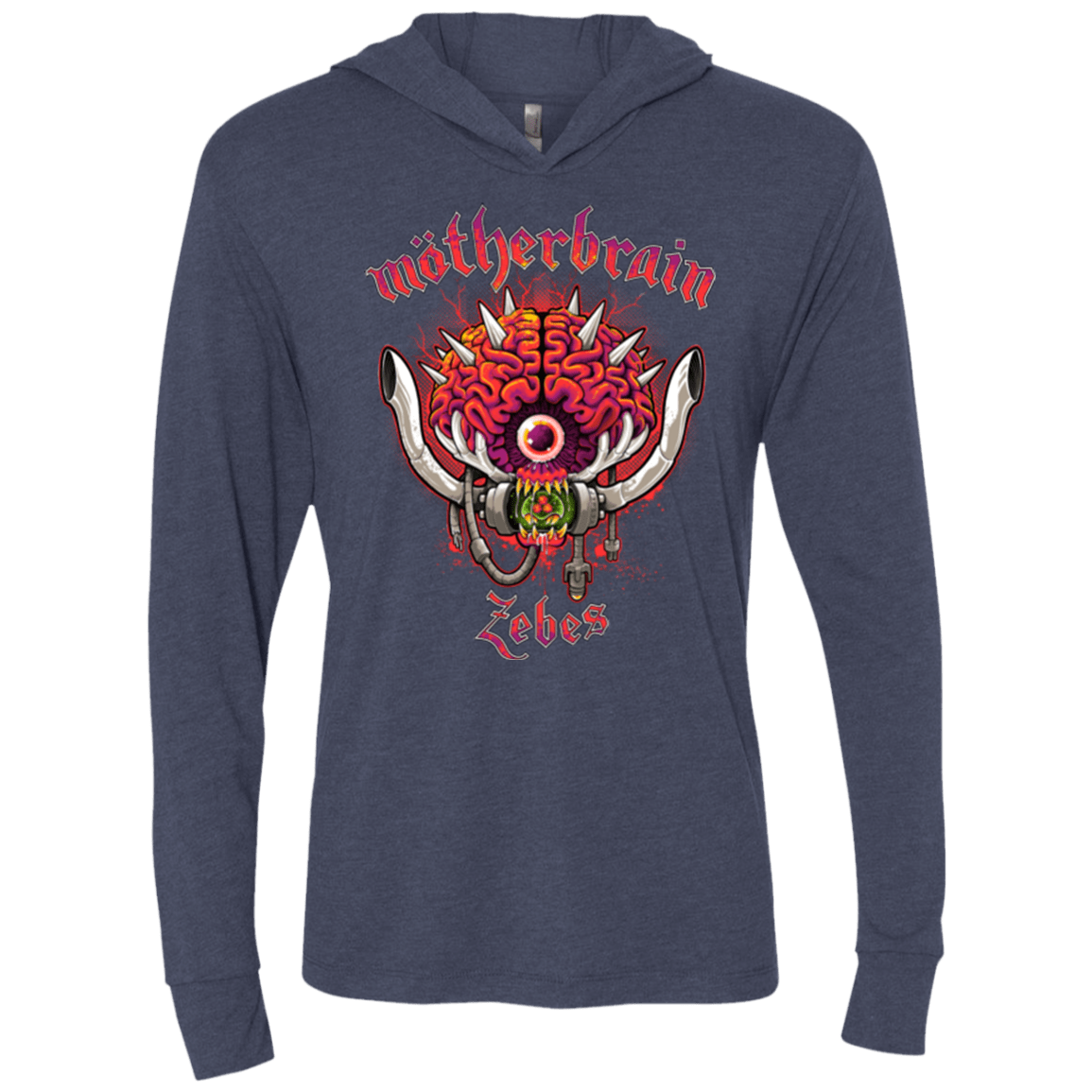 T-Shirts Vintage Navy / X-Small Live From Zebes Triblend Long Sleeve Hoodie Tee