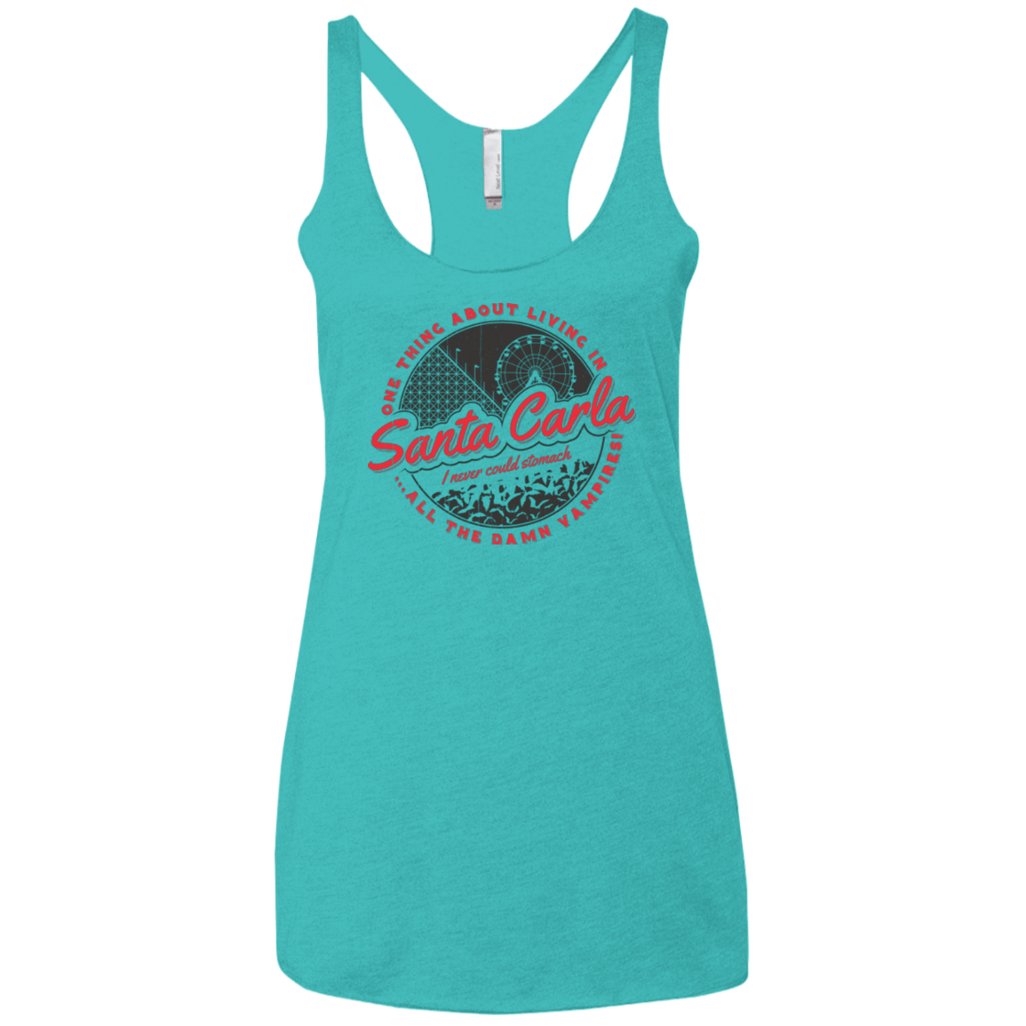 T-Shirts Tahiti Blue / X-Small Living in Santa Carla Women's Triblend Racerback Tank