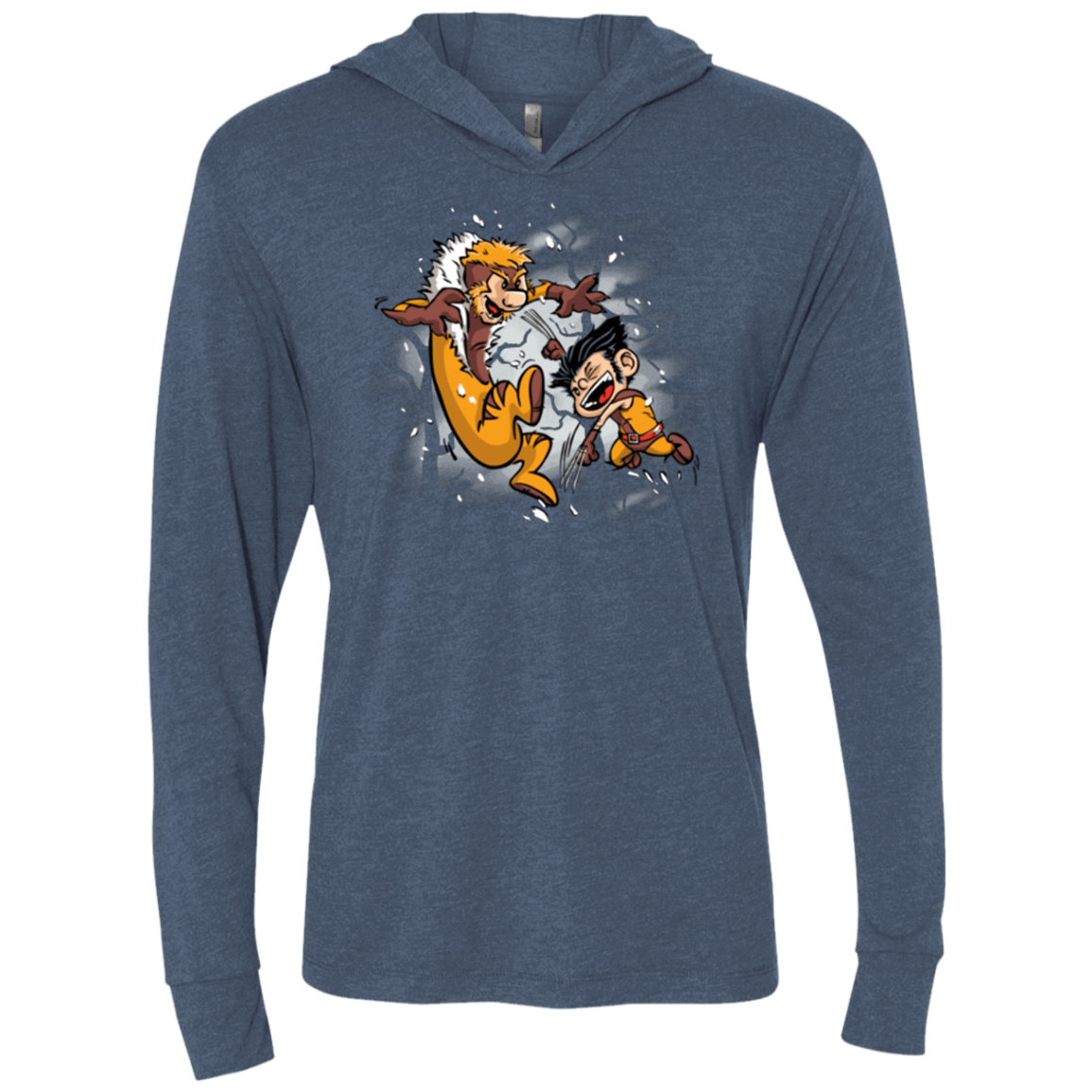 T-Shirts Indigo / X-Small Logan and Victor Triblend Long Sleeve Hoodie Tee