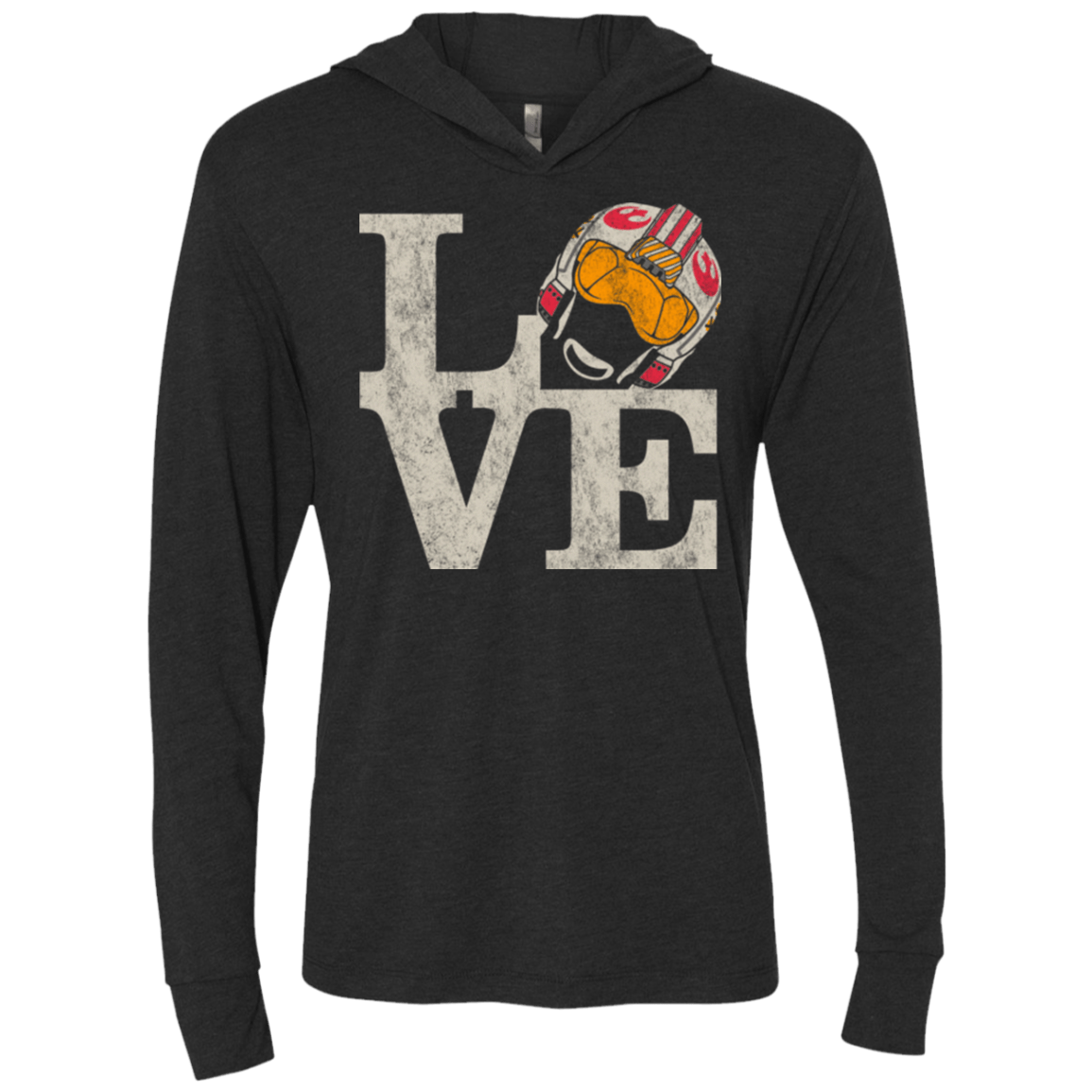 T-Shirts Vintage Black / X-Small LOVE Rebel Pilot Triblend Long Sleeve Hoodie Tee