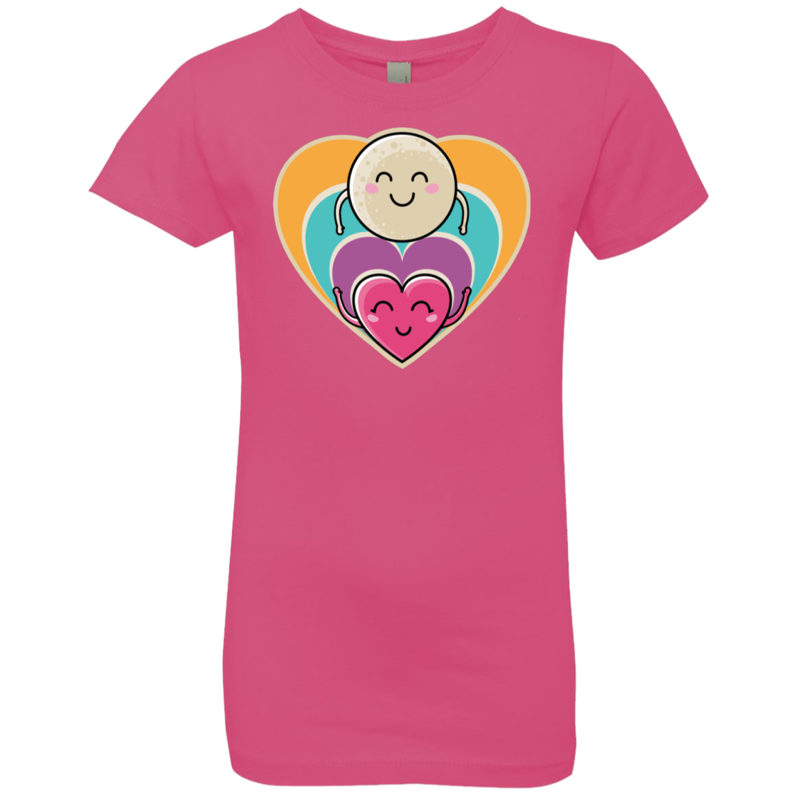 T-Shirts Hot Pink / YXS Love to the Moon and Back Girls Premium T-Shirt