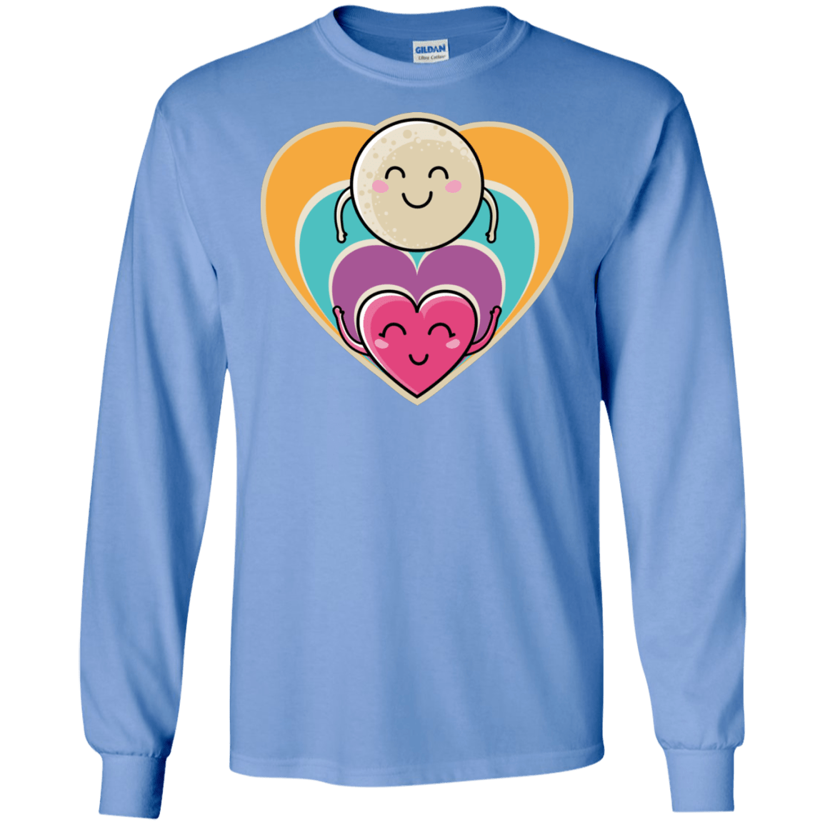 T-Shirts Carolina Blue / S Love to the Moon and Back Men's Long Sleeve T-Shirt