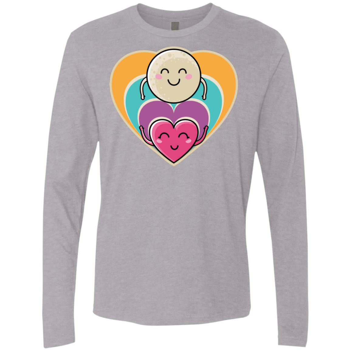 T-Shirts Heather Grey / S Love to the Moon and Back Men's Premium Long Sleeve