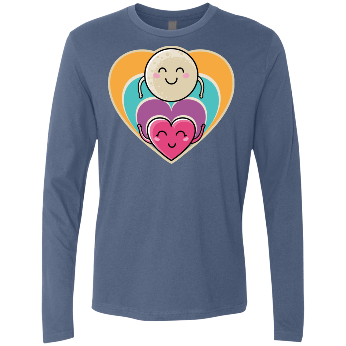T-Shirts Indigo / S Love to the Moon and Back Men's Premium Long Sleeve