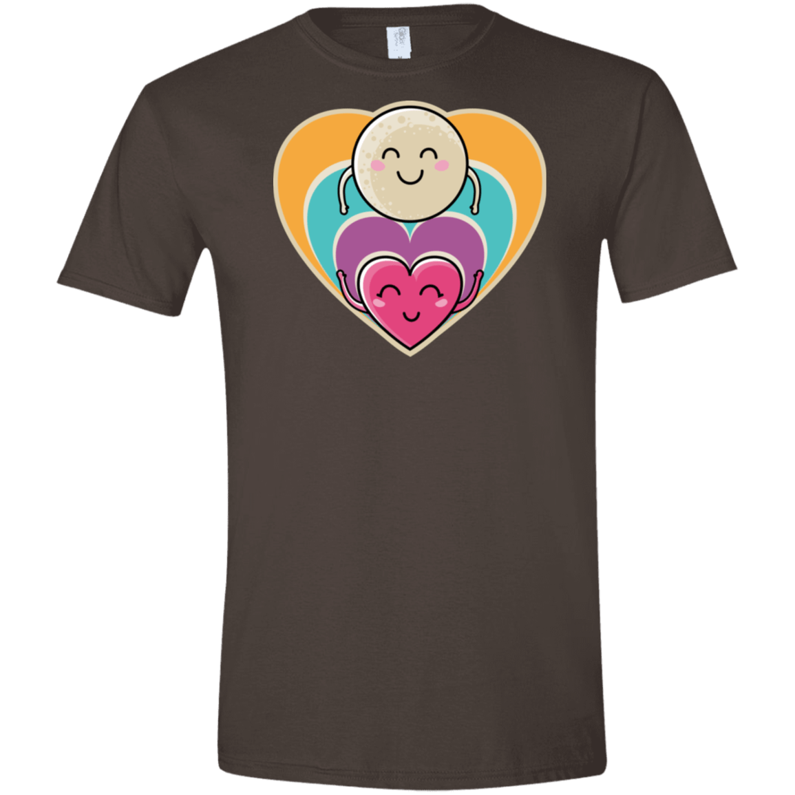 T-Shirts Dark Chocolate / S Love to the Moon and Back Men's Semi-Fitted Softstyle