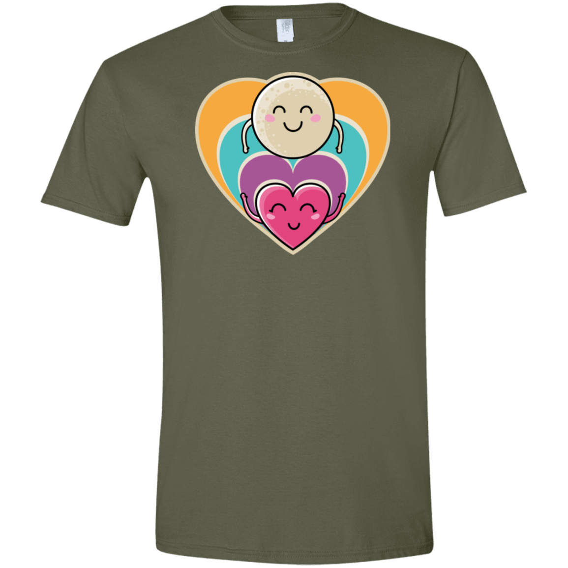 T-Shirts Military Green / S Love to the Moon and Back Men's Semi-Fitted Softstyle