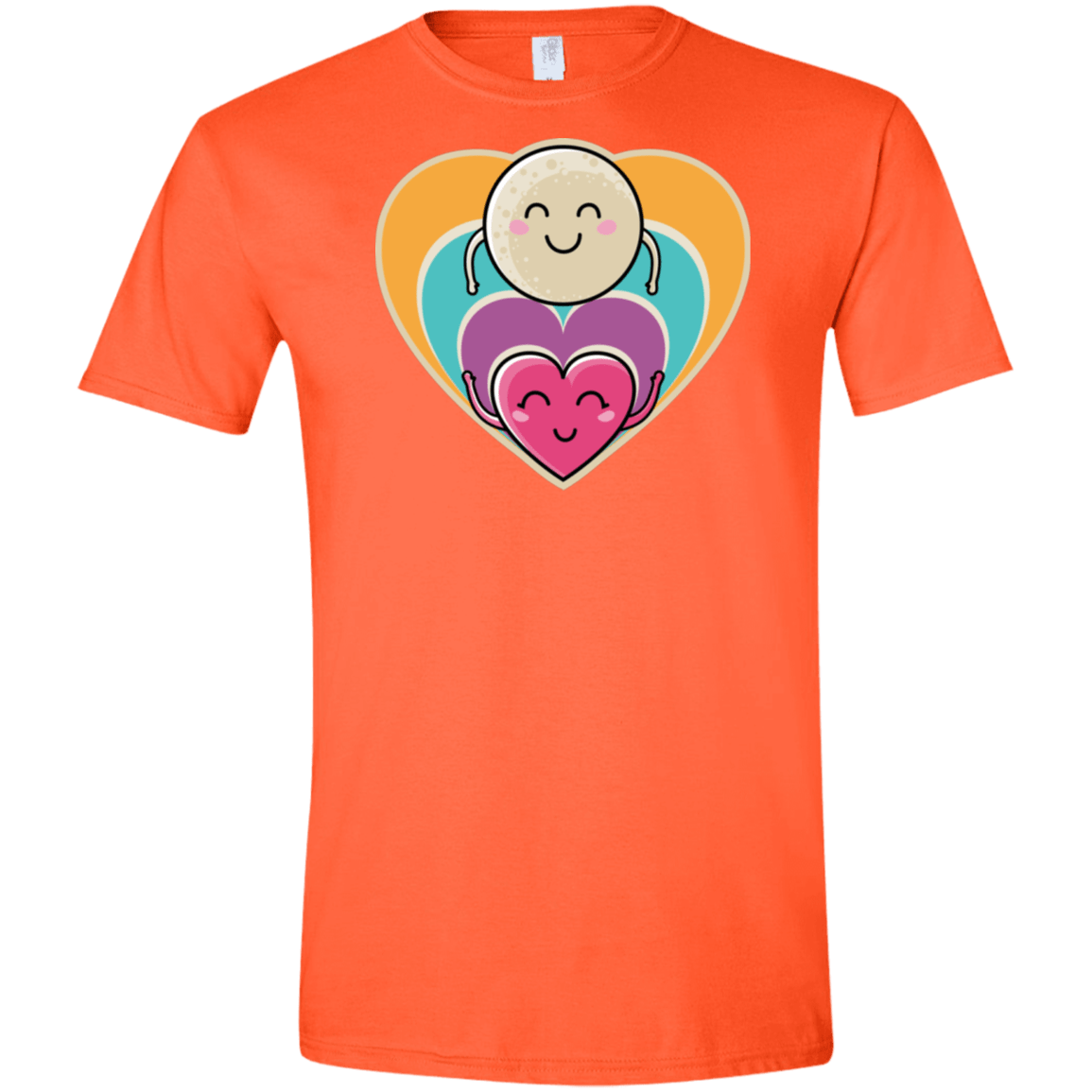 T-Shirts Orange / S Love to the Moon and Back Men's Semi-Fitted Softstyle