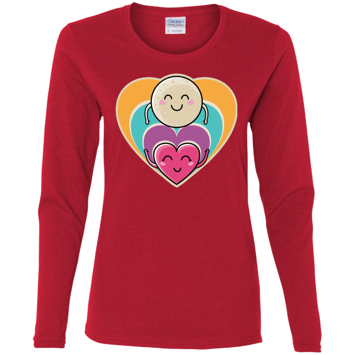 T-Shirts Red / S Love to the Moon and Back Women's Long Sleeve T-Shirt