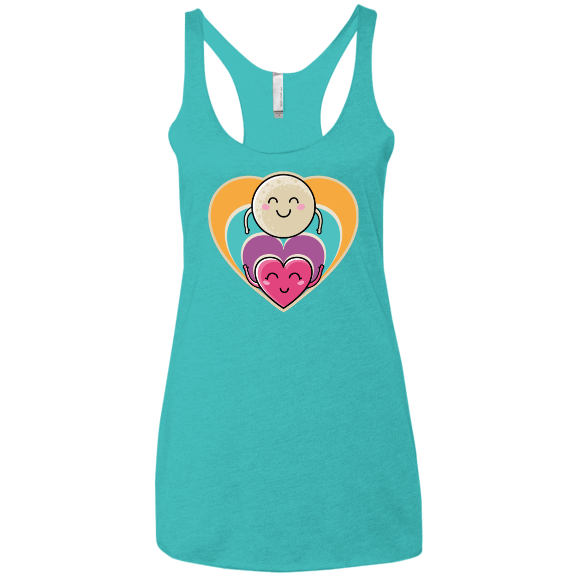 T-Shirts Tahiti Blue / X-Small Love to the Moon and Back Women's Triblend Racerback Tank