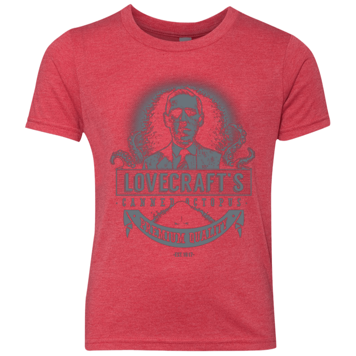 T-Shirts Vintage Red / YXS Lovecraft Canned Octopus Youth Triblend T-Shirt