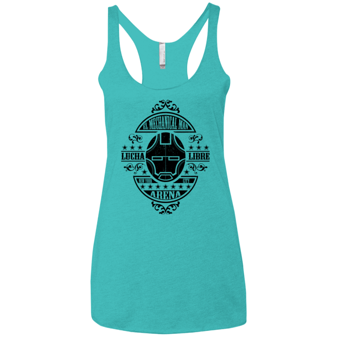 T-Shirts Tahiti Blue / X-Small Lucha Mechanical Man Women's Triblend Racerback Tank