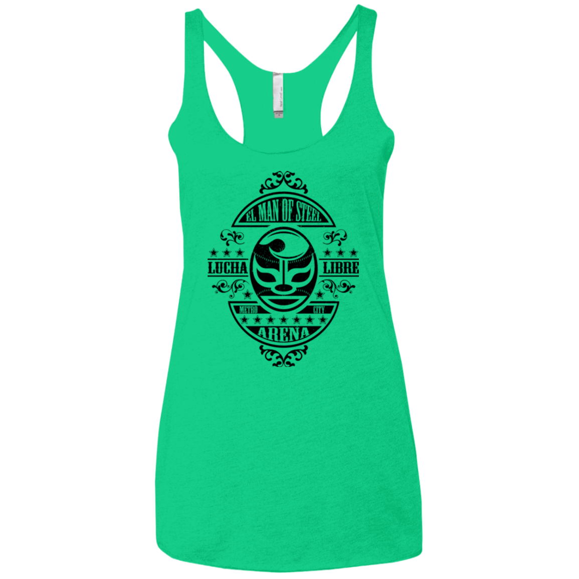 T-Shirts Envy / X-Small luchamanofsteel Women's Triblend Racerback Tank