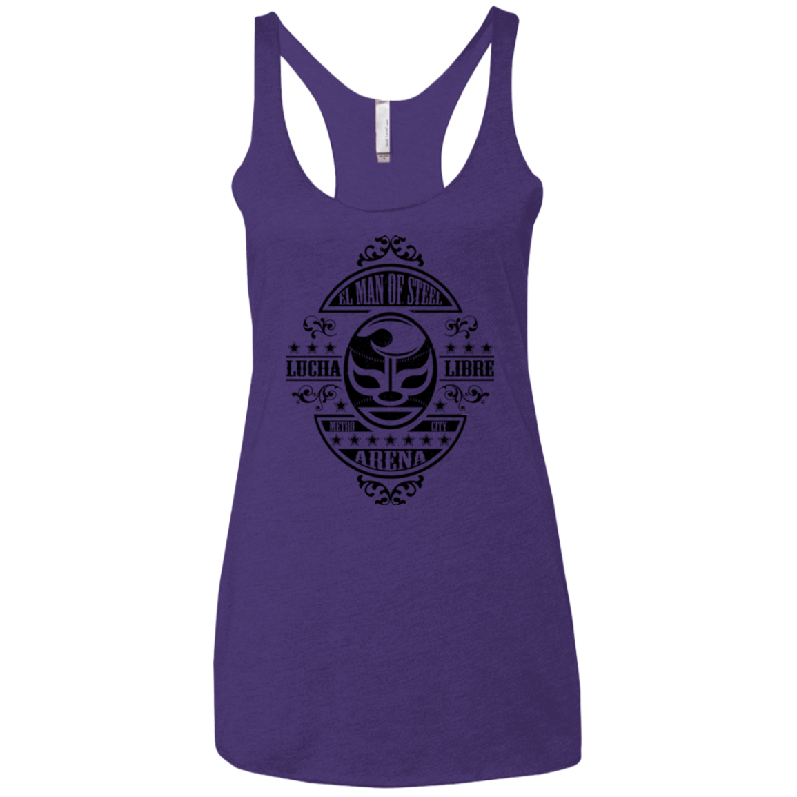 T-Shirts Purple / X-Small luchamanofsteel Women's Triblend Racerback Tank