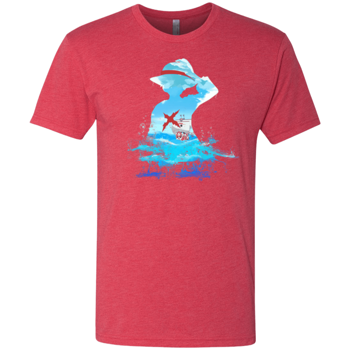 T-Shirts Vintage Red / Small Luffy sea 2 Men's Triblend T-Shirt