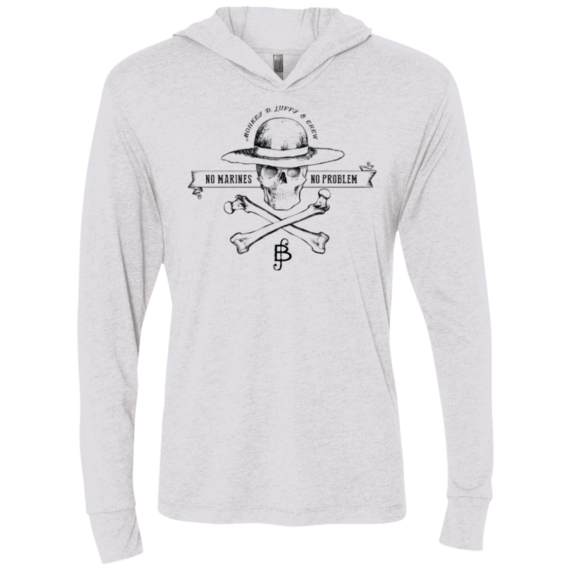T-Shirts Heather White / X-Small Luffy Triblend Long Sleeve Hoodie Tee