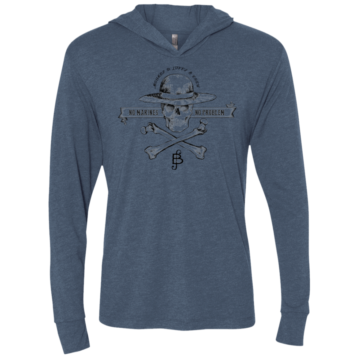 T-Shirts Indigo / X-Small Luffy Triblend Long Sleeve Hoodie Tee