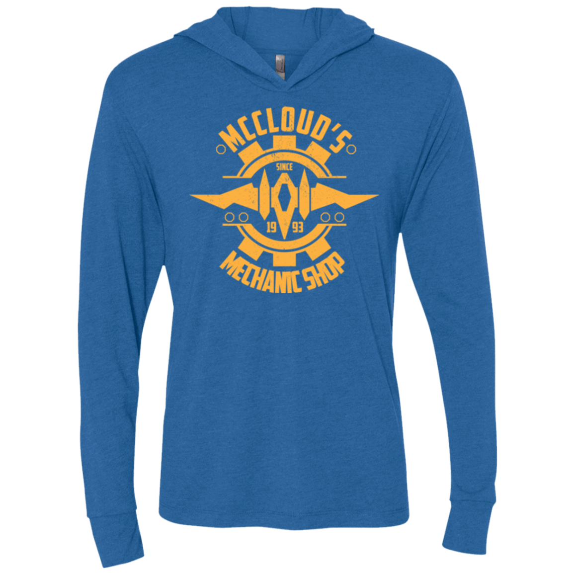 T-Shirts Vintage Royal / X-Small McCloud Mechanic Shop Triblend Long Sleeve Hoodie Tee