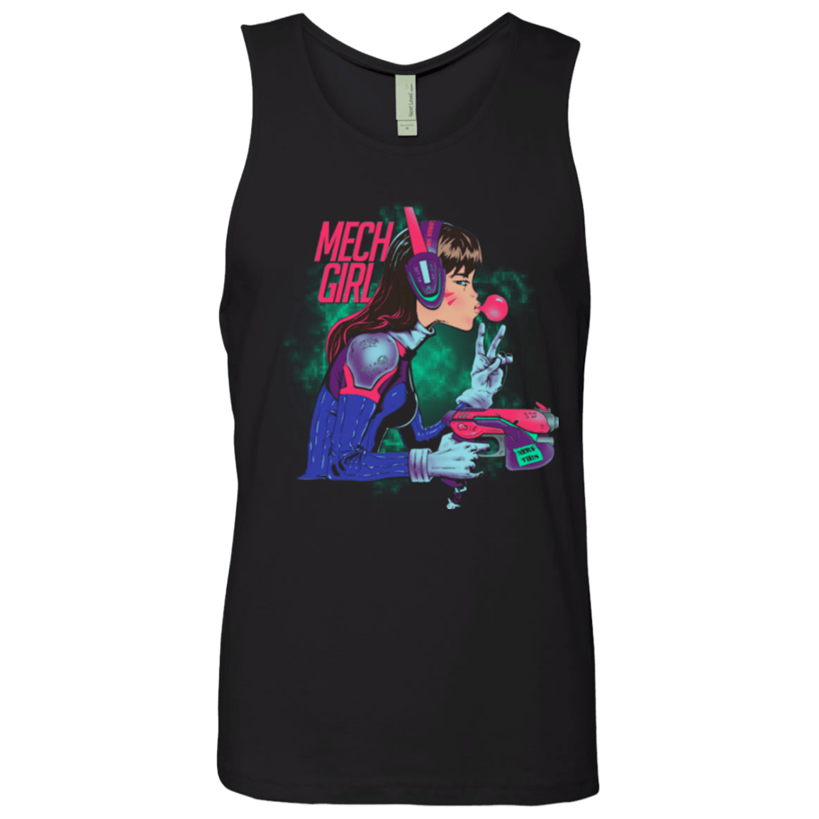 T-Shirts Black / Small Mech Girl Men's Premium Tank Top